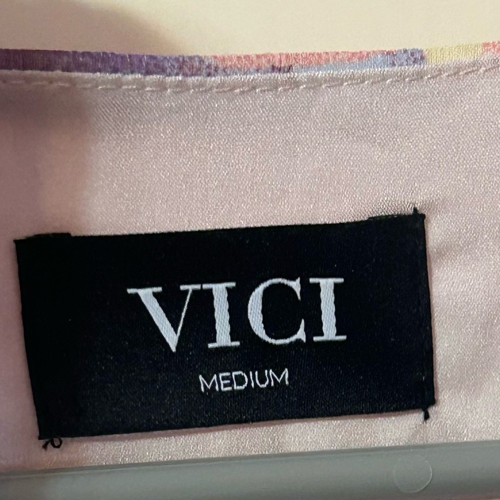 Vici Pink and Lavender Floral Wrap Mini Dress - Picture 7 of 7